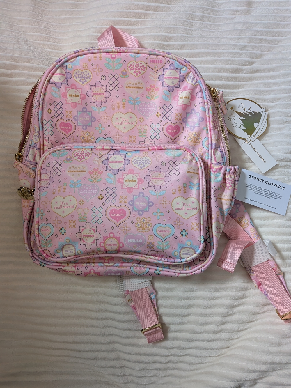 Stoney Clover Lane Pink It's A Small World Backpack